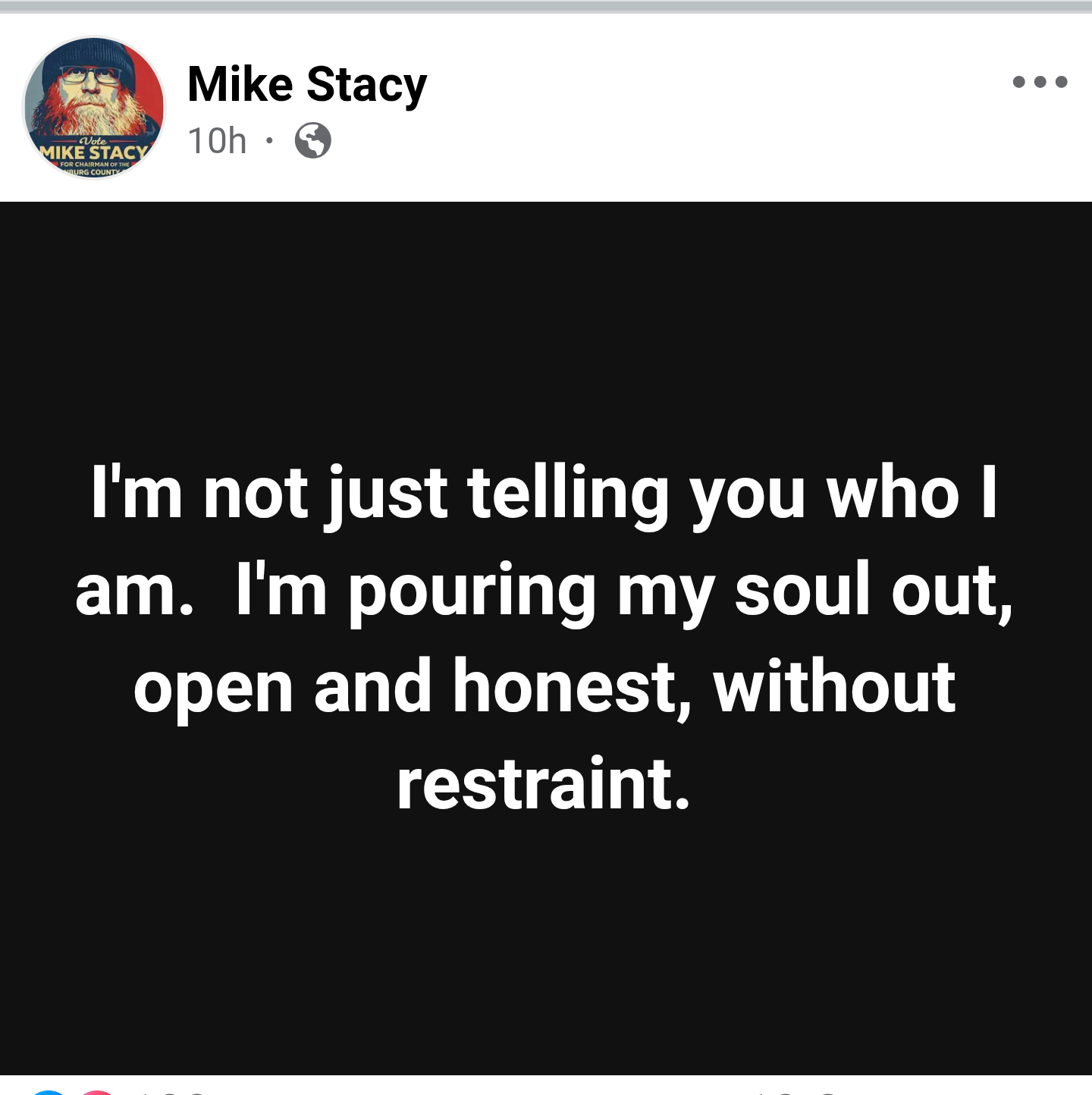 Mike Stacy revealing who he is